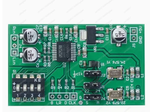 Dual channel 24 bit ADC data acquisition card aux analog audio to I2S left and right aligned digital output module