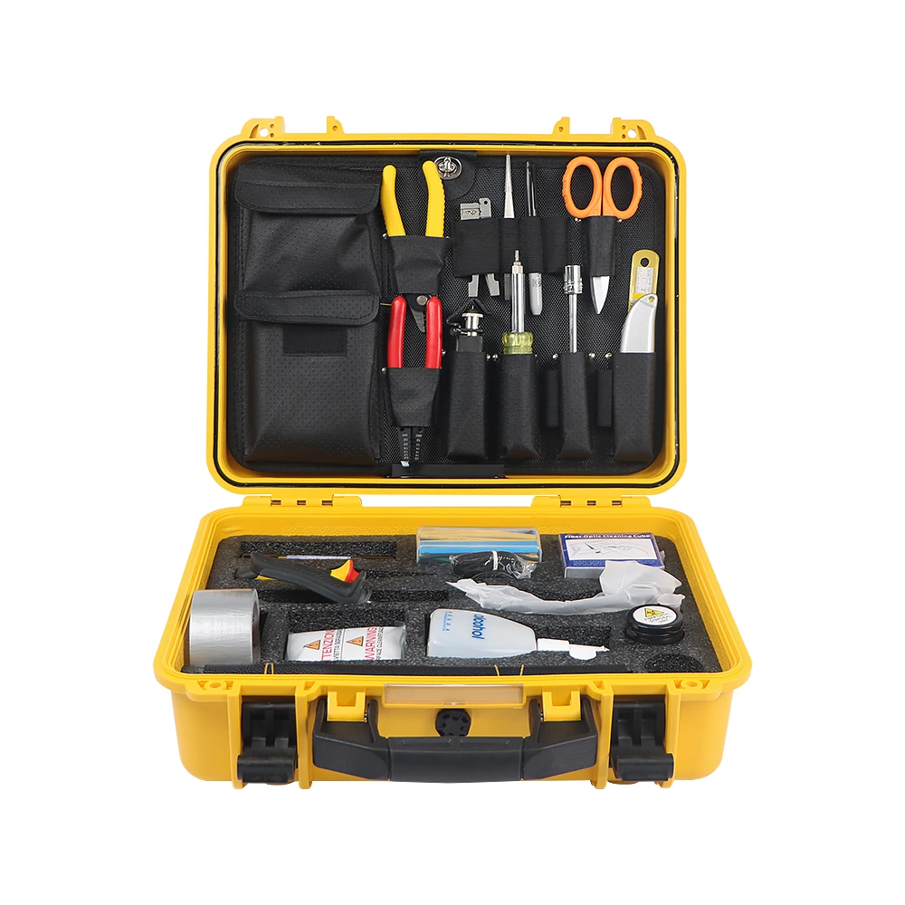 

FCST210601 Assembly Basic Fiber Optic Tool Kit Fusion Splicing Toolkit For FTTH Network Installation With Fiber Cleaver & Cutter