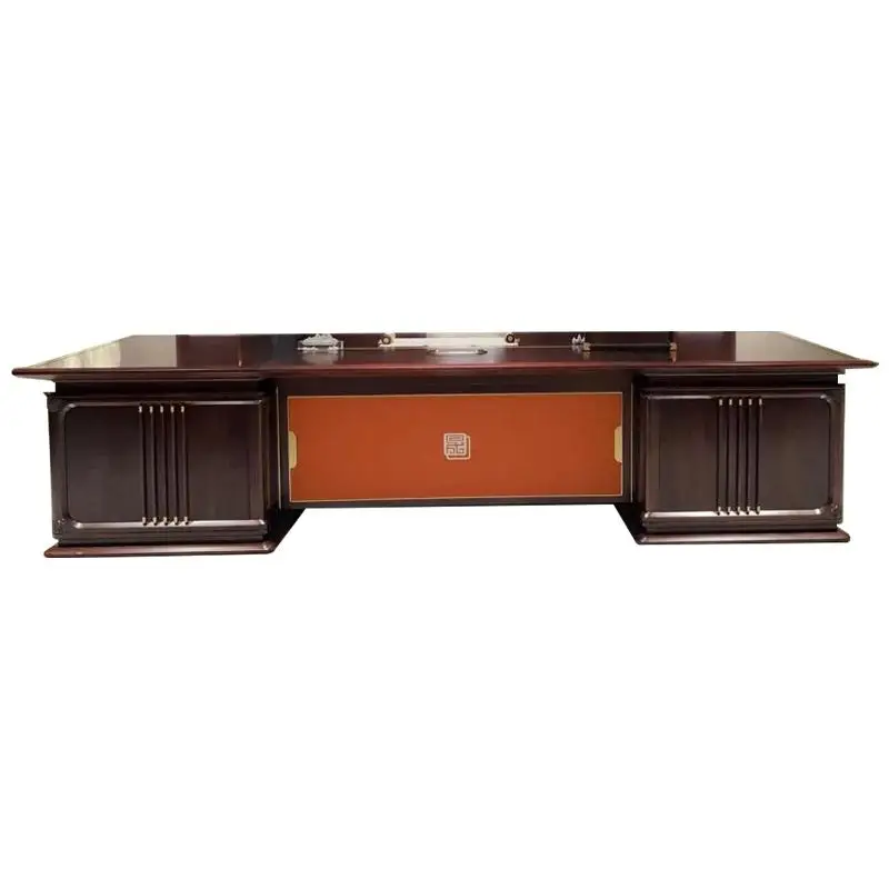

New Chinese solid wood desk, high-end black walnut desk