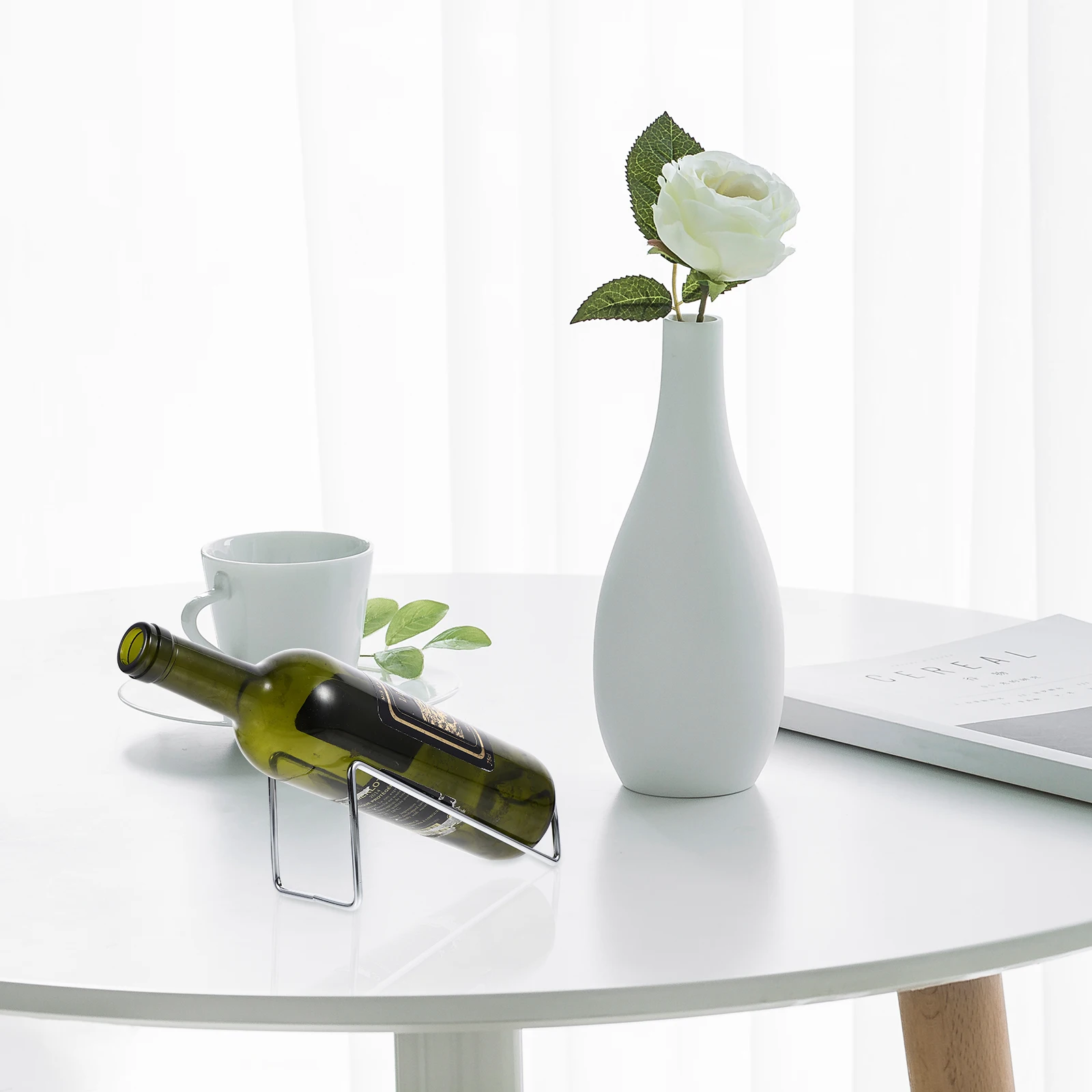 

2pcs Small Metal Rack Modern Bottle Holder Silver Desktop Display Stable Design Bottle Shelf Single Rack Kitchen Bar