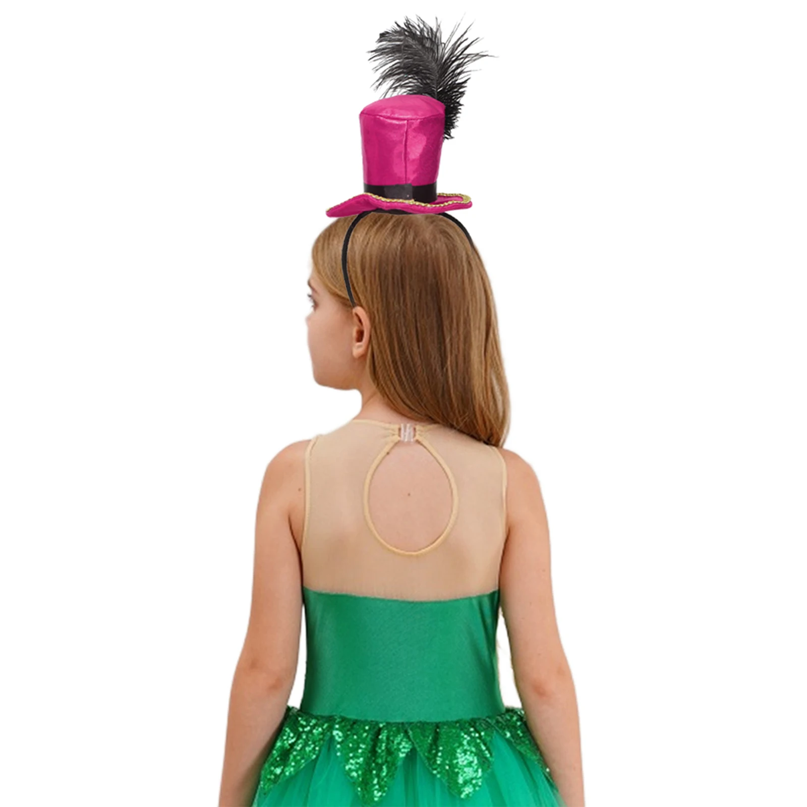 

Tea Party Feather Cap Headband for Adult Girls Vintage Fascinator Hat Circus Ringmaster Costume Mini Top Hat Halloween Headwear