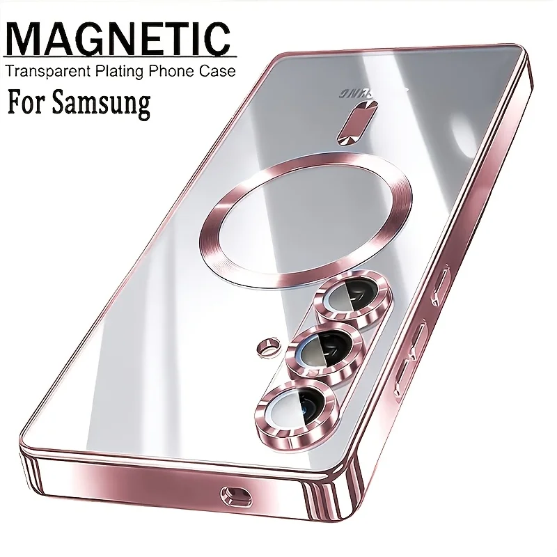 Magnetische Transparente Galvanisierte Handyhülle für Samsung Galaxy A56 A55 A54 A36 A35 A34 A26 A25 A24 A17 A16 A15 A14 A07 A06 A05 Cover