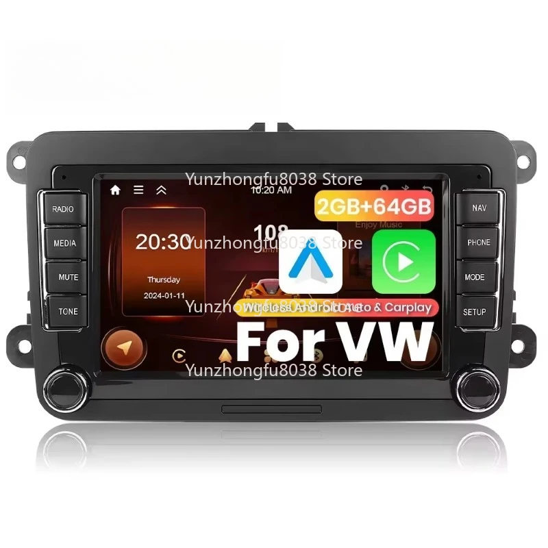 7-Inch Android Car Radio, Wireless CarPlay/Android Car Electronics Wireless FM RDS