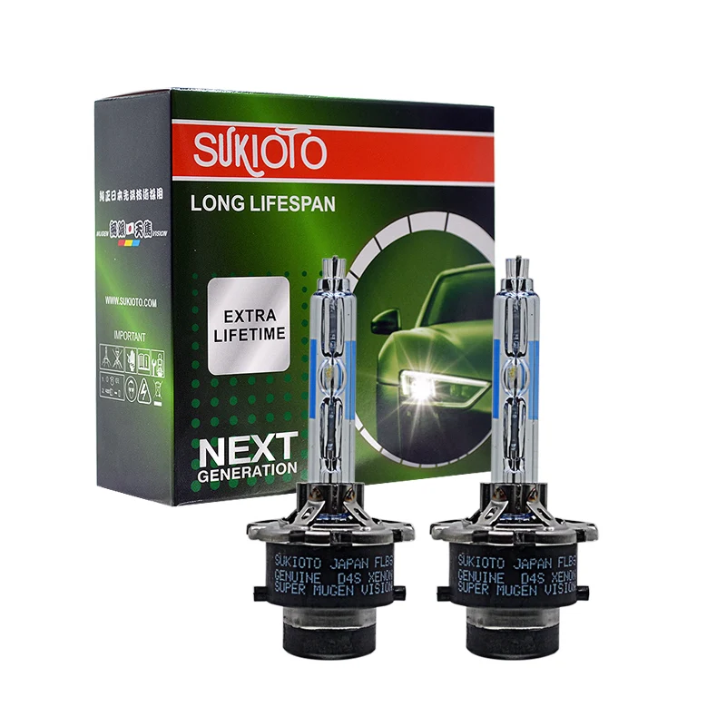 

2PCS SUKIOTO 35W D2S D4S Xenon Headlight Bulbs High Low Beam Car HID Xenon Lamp 6000K White Replace For D2S D4S LED Auto Lamps