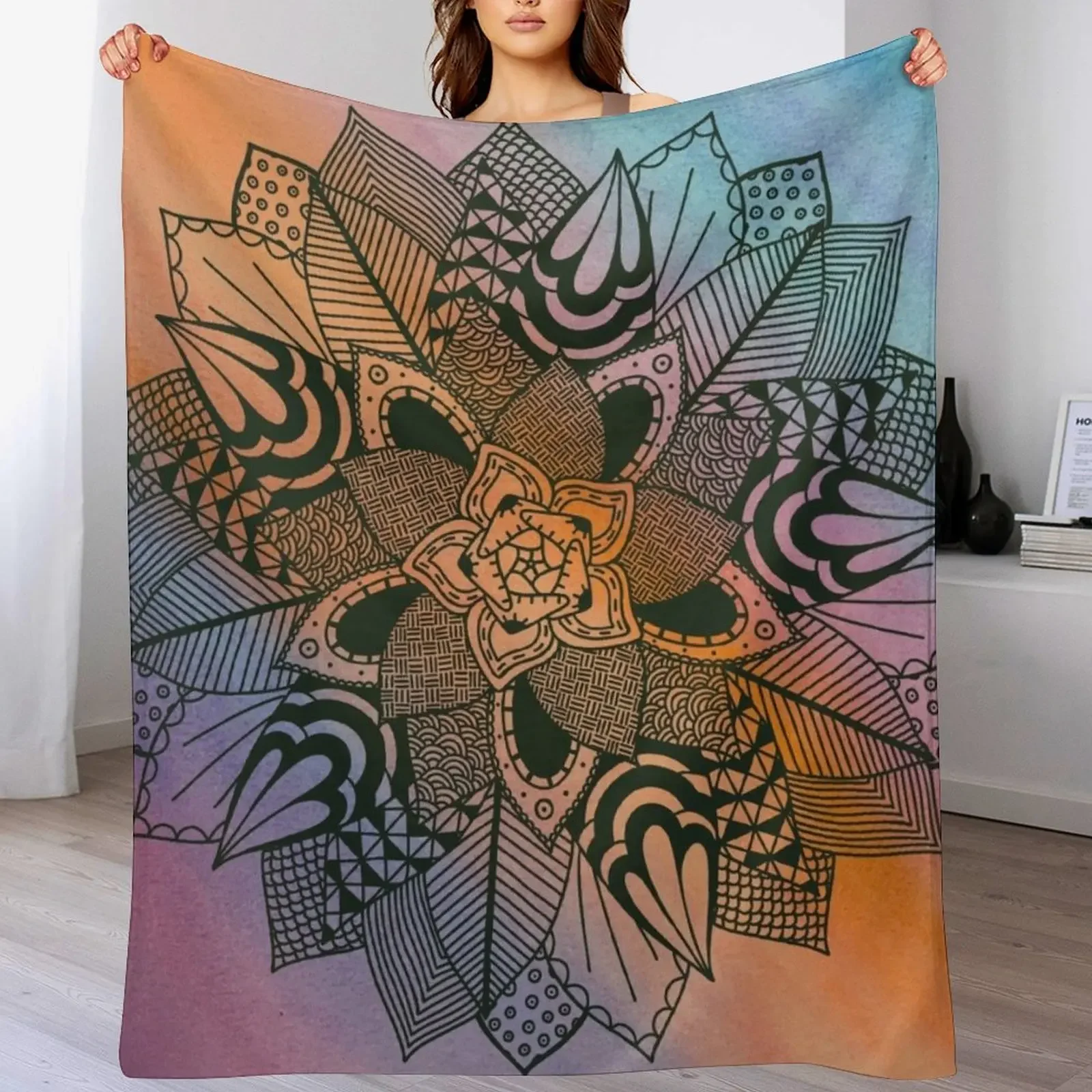

Succulent Mandala Throw Blanket Large Tourist Luxury Designer Bed covers Blankets