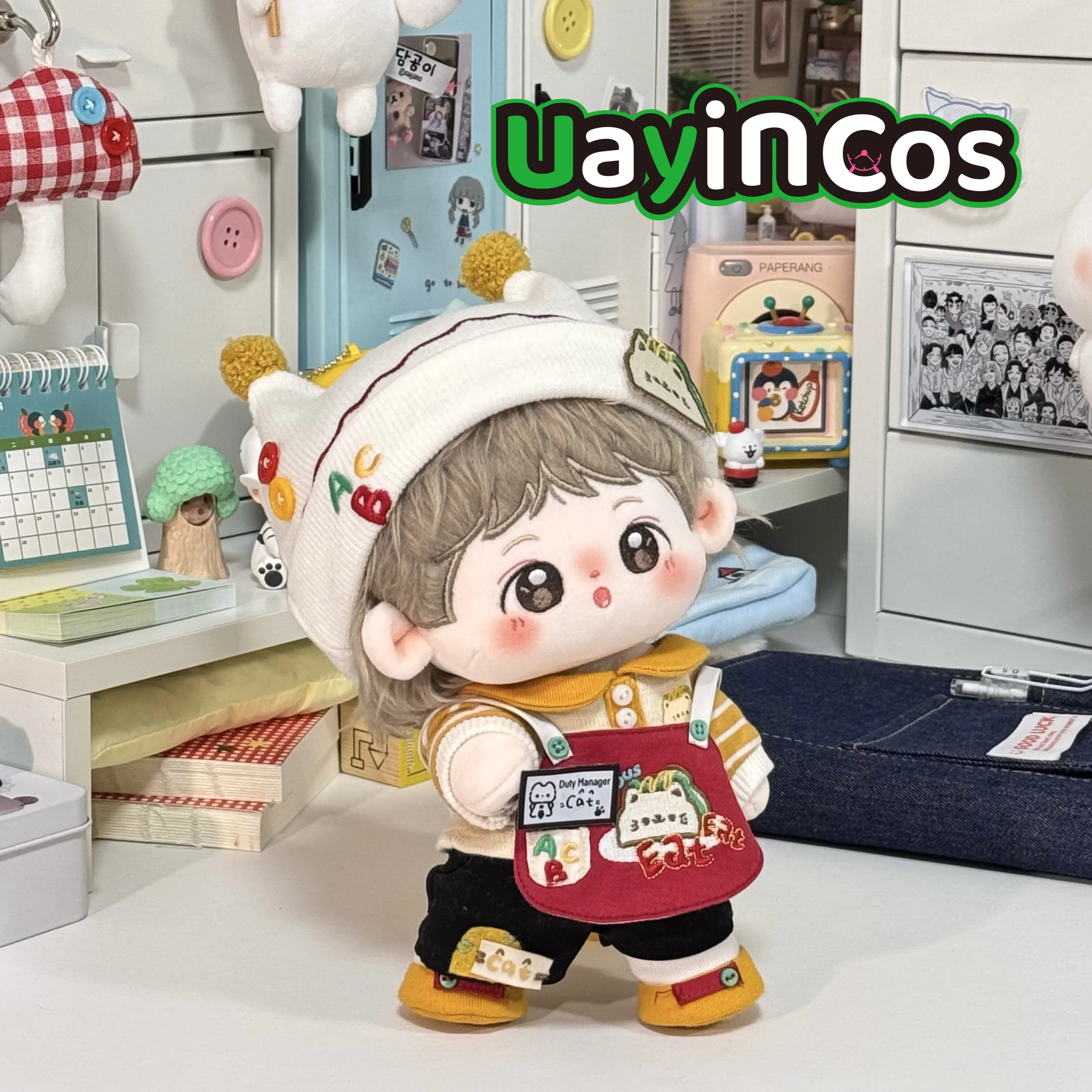 

In Stock 20cm Doll Clothes Cat Cook Hat Coat Trousers Shoes Costume Clothing Suit Stuffed Plushies Doll Accessories Anime Toy K
