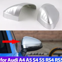 Matte Silver Side Wing Mirror Caps For Audi A4 A5 B9 8W 2017 2018 2019 2020 S4 S5 RS5 RS4  allroad Quattro replace Covers