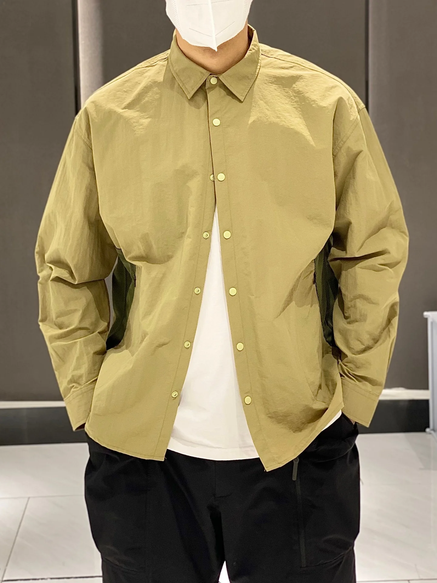 Vintage mountain outdoor casual tooling quick-drying long-sleeved shirt splicing jacket