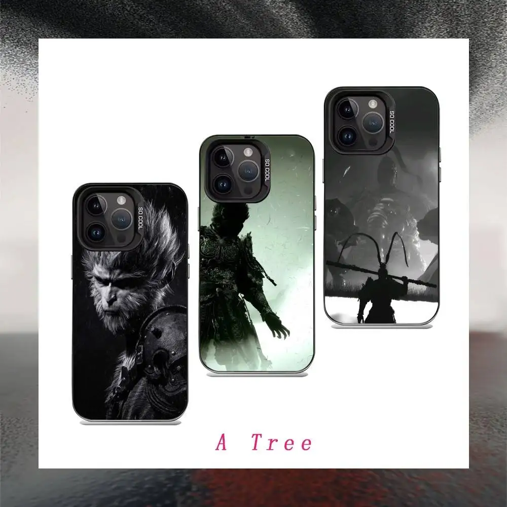 

Game B-Black M-Myth W-Wukong Phone Case For IPhone 16 17 15 14 12 13 Pro Max Black Color Shockproof Cover