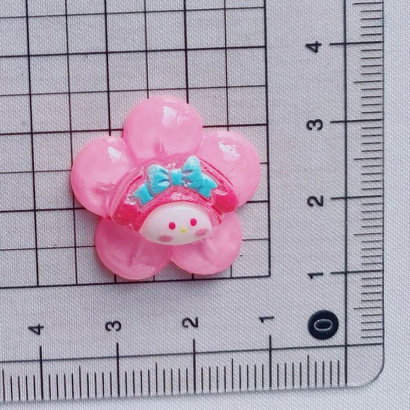 10Pcs Kawaii Sanrios Flat Back Ornament Cartoon Resin For DIY Crafts Hairpin Scrapbook Decoration Accessories