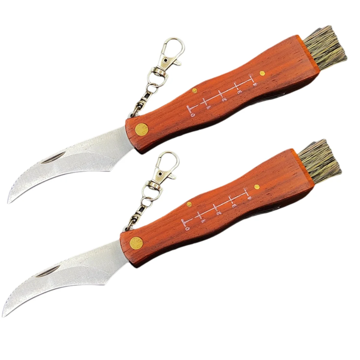 Red Mini Mushroom Knife Camping Hunting Survival Multi-Function Folding Grill Brush Tool