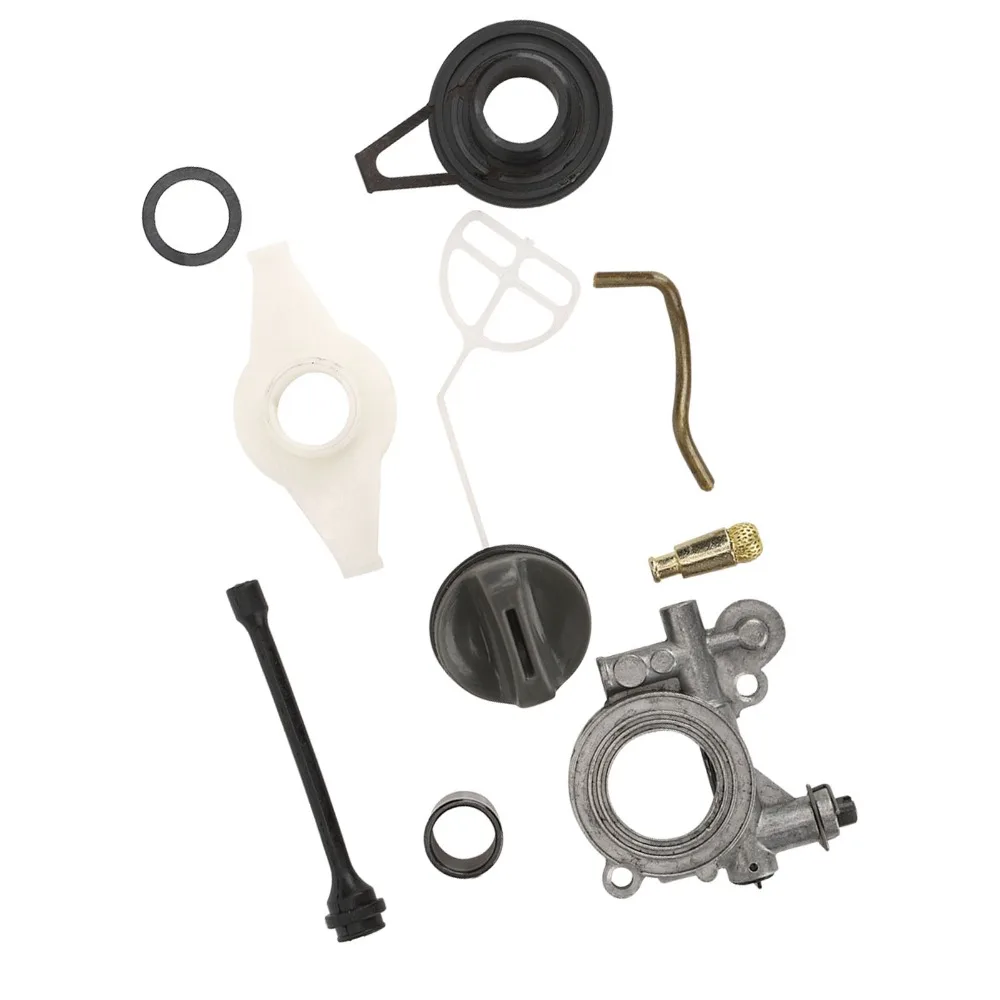 Silver Oil Pump Gear Kit Round Compact Worm Gear Kit Metal Easy to Install for Husqvarna 372XP 365 371 385 390 362 570 575 576