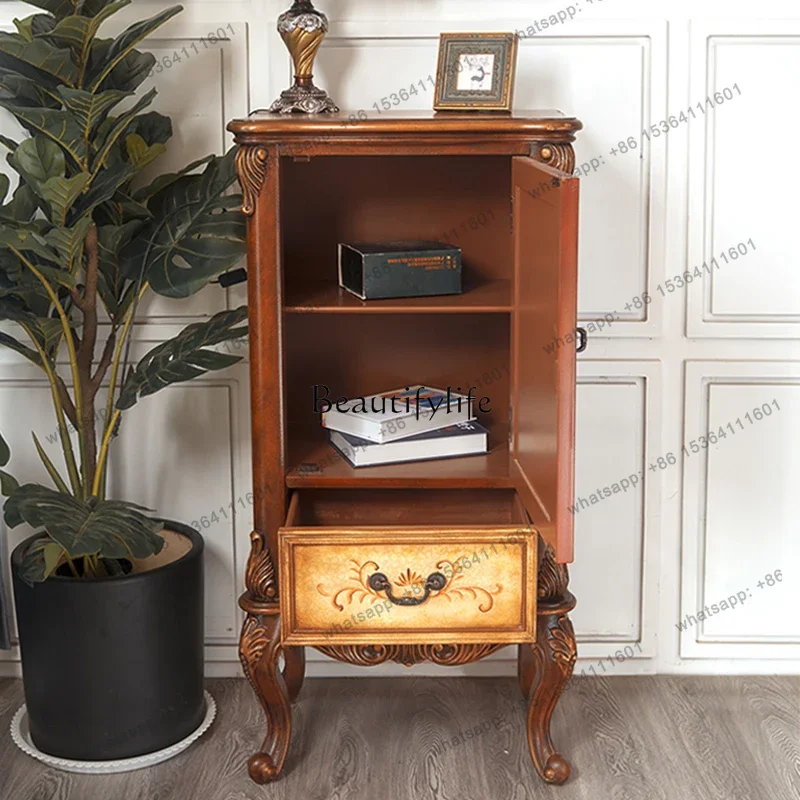 56American Painted Phone Side Table Side Cabinet Decorative Hallway Corner Cabinet