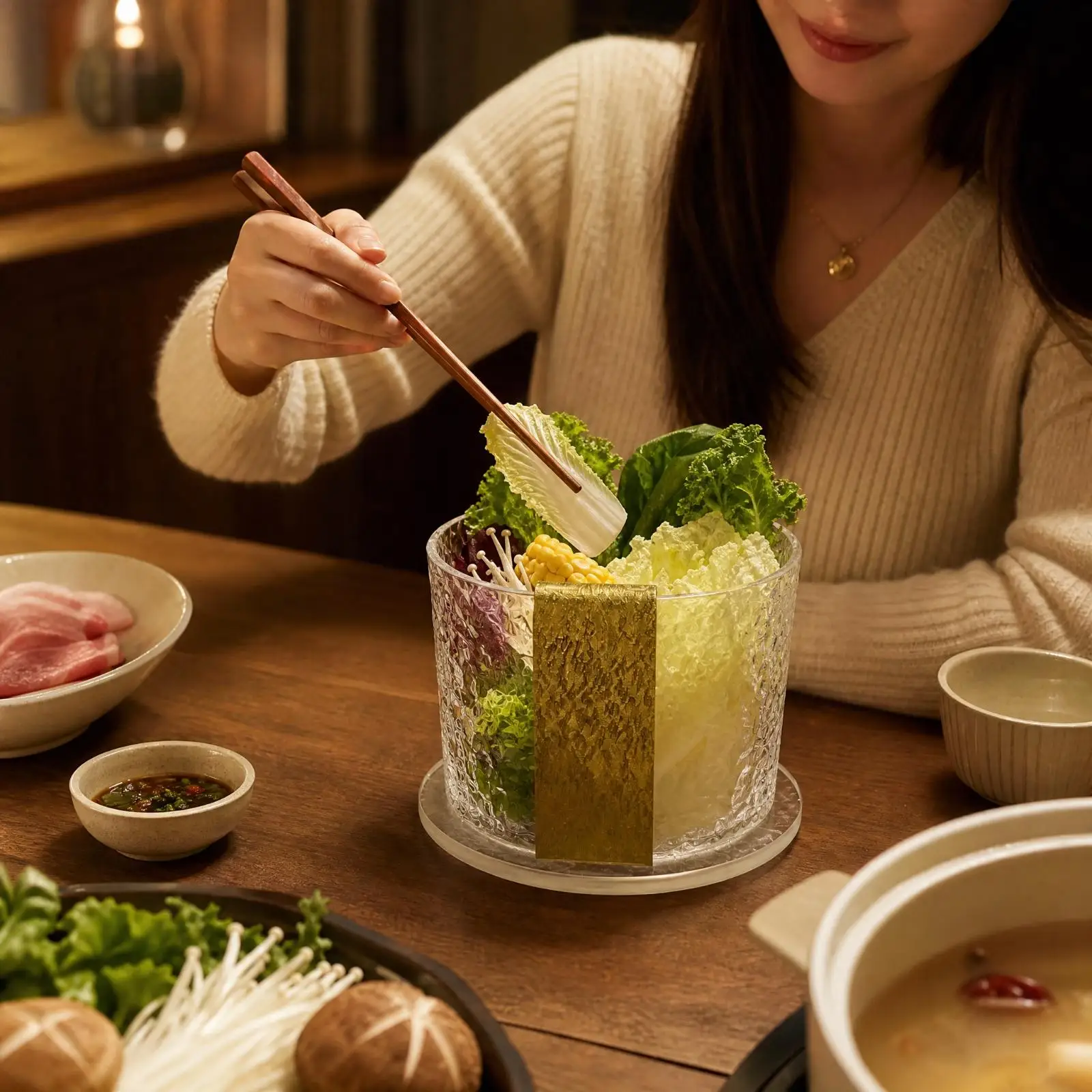 Transparent Stone Pattern Glass Dish for Serving Sauces Barbecue Food Elegant Restaurant Dinnerware Table Piece