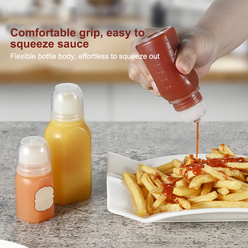 Mini Squeeze Bottles 30/60/100ml Ketchup Condiment Sauce Bottle Honey Mustard Salad Dressing Bento Container for Kitc