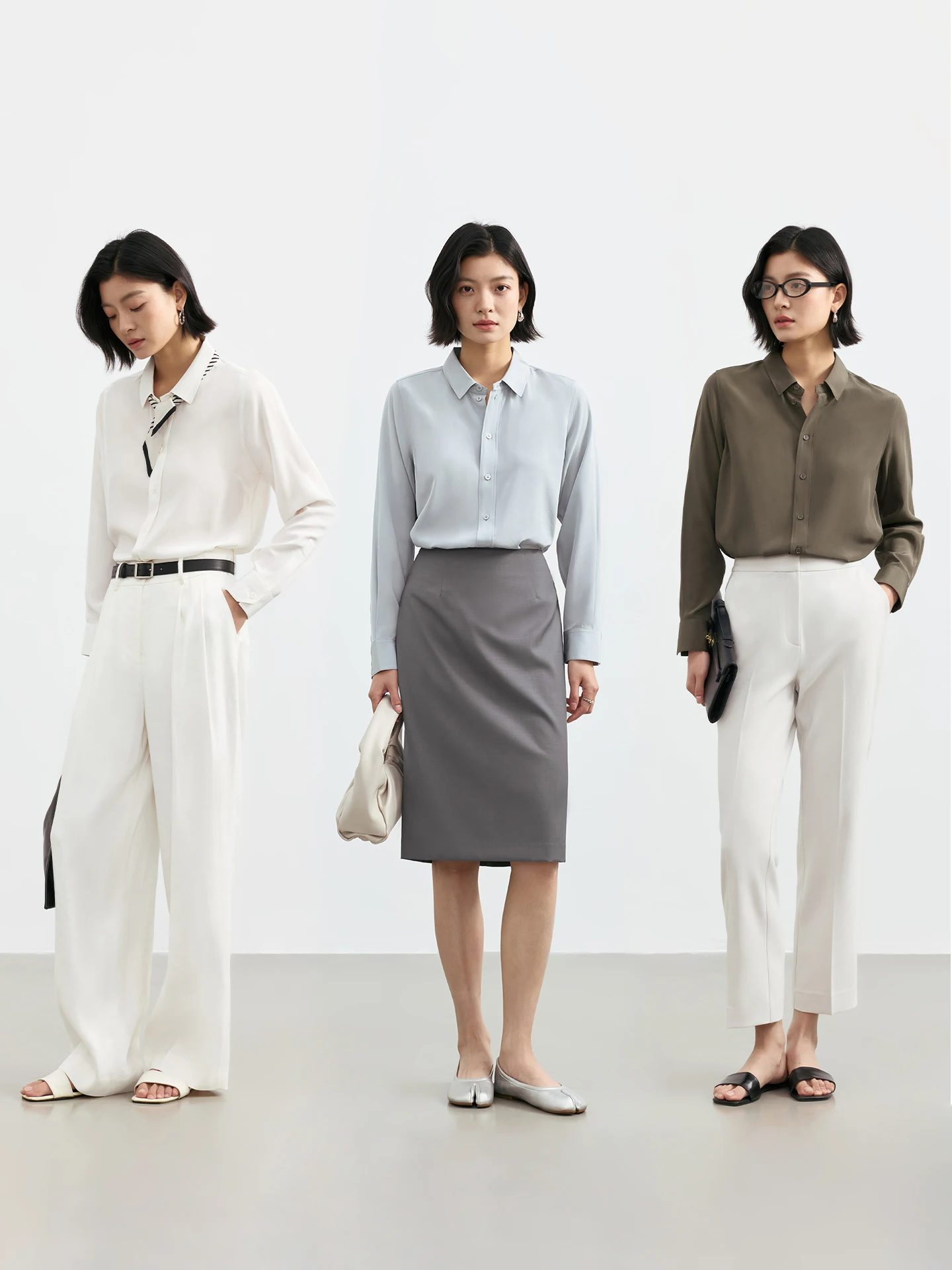 

Классическая простая шелковая рубашка с длинным рукавом MASJM 2m, топ из натурального шелка в трех цветах, прямой крой, женская деловая рубашка