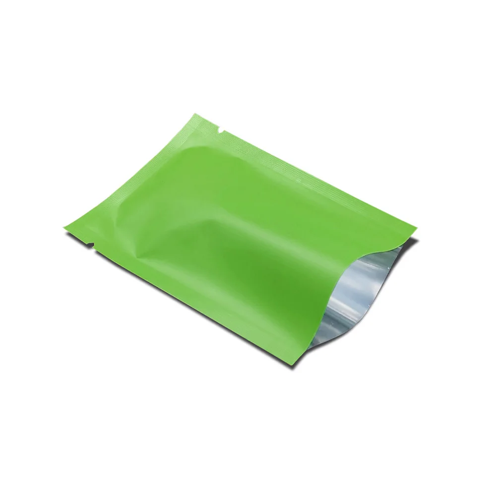 

Matte Green Aluminum Foil Open Top Vacuum Bag Package Bulk Food Sample Powder Tea Heat Seal Smell Proof Storage Bag