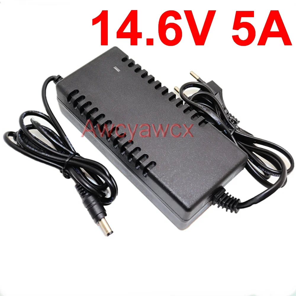 14.6V 5A LifeP04 lithium iron phosphate battery Li-ion LiPo smart Charger For 32650 12V12.8V 3A Electric tool pack Cables  EU US