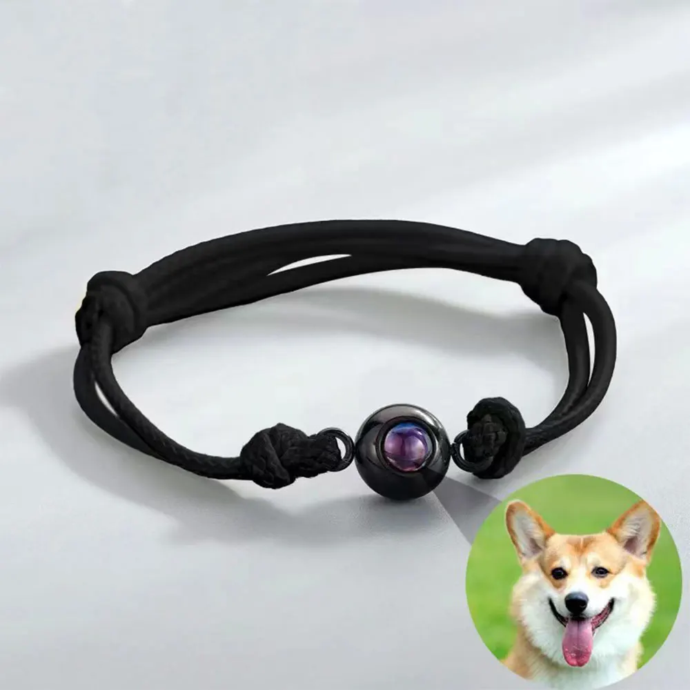 2024 New Custom Photo Bracelet Hand Woven Personalized Photo Projection Bracelet Couple Memory Bracelet with Photo Projection