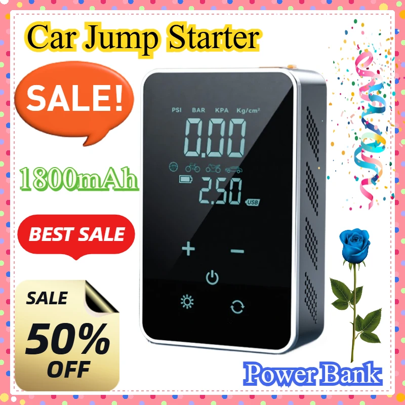 Power Bank Lighting Portable Air Compressor 4 in 1 Cars Battery Starters Starting Auto Tyre Inflator Car Jump Starter Air Pump