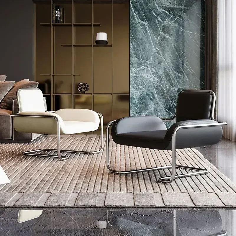 الشمال مصمم القرون الوسطى الفولاذ المقاوم للصدأ ضوء فاخر الحد الأدنى غرفة المعيشة الاستقبال الترفيه كرسي واحد كرسي على شكل خاص