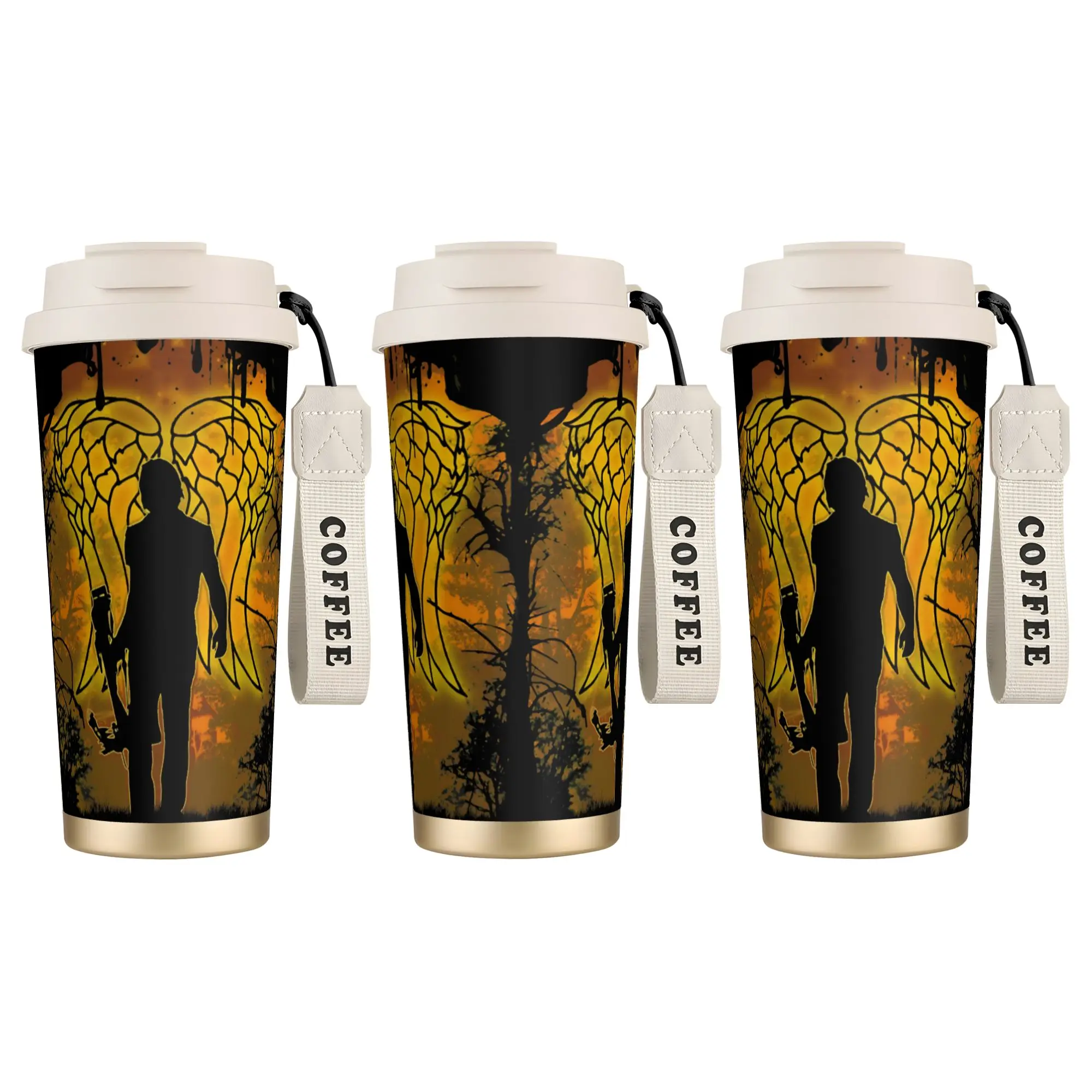 

Термокружка из нержавеющей стали 316 «Летучий лучник» (The Walking Dead), дорожная кофейная кружка с крышкой, большая емкость, термос-бутылка для воды