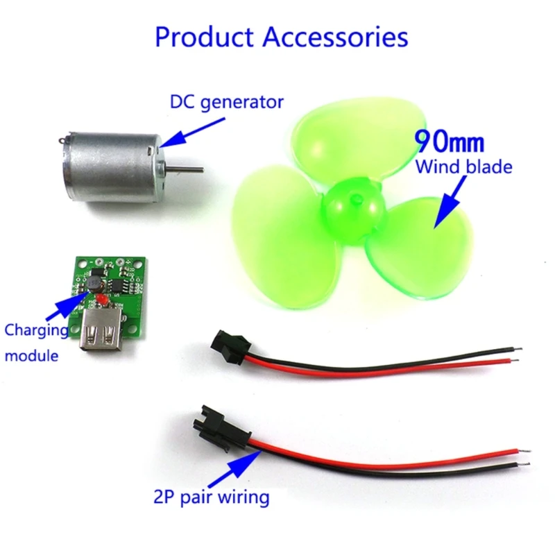 Portable Wind Power Generators Set Windmills Science Teaching Tool Easy to Use