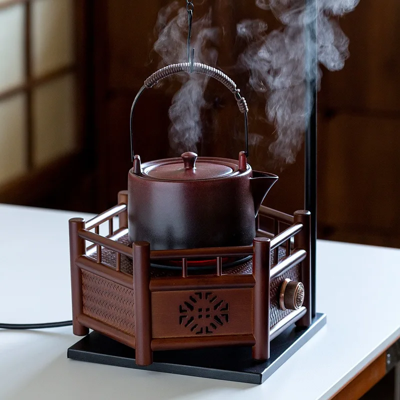 

Electric ceramic stove surrounding stove boiling teapot bamboo woven small mini tea stove retro electric heating health home