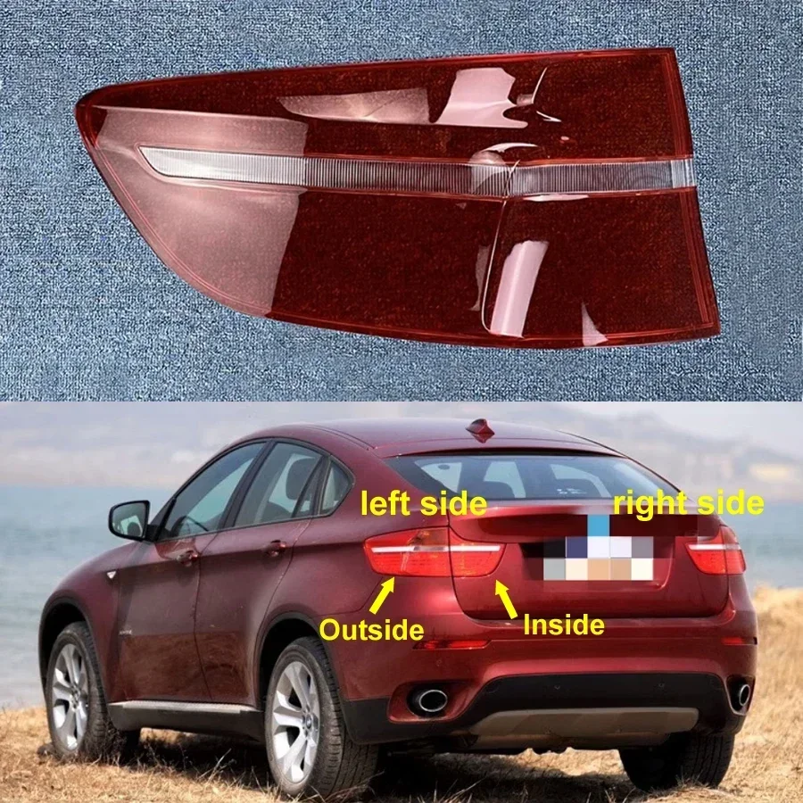 

For BMW X6 E71 2008 2009 2010 2011-2014 Rear Outer Tail Lamp Cover Brake Lights Shell Plexiglass Replace Original Lampshade