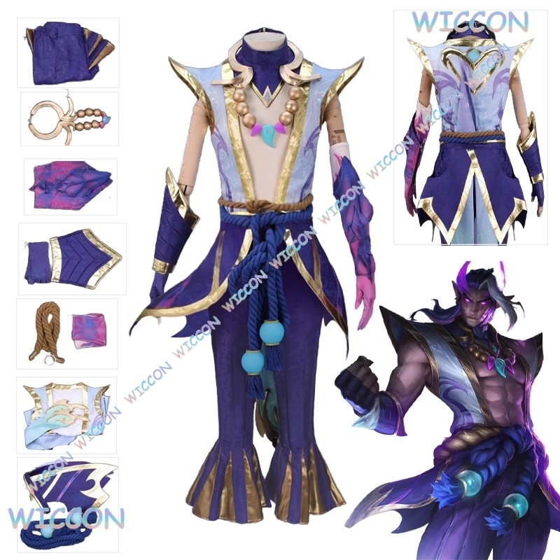 [BankaiMode] لعبة LOL Varus Soul Lotus VarusCosplay زي الدعامة كوس الكبار الرجال هالوين لعب دور الملابس Clo