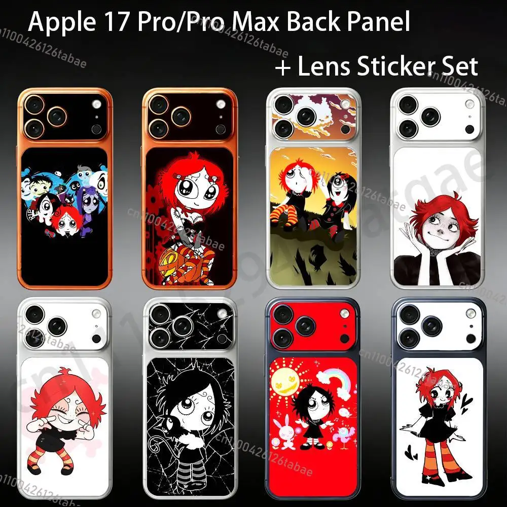 Cartoon Rubys Glooms For iPhone 17pro/proMax Full body Back Cover Decal Skin Colorful Rear Protective Sticker Film