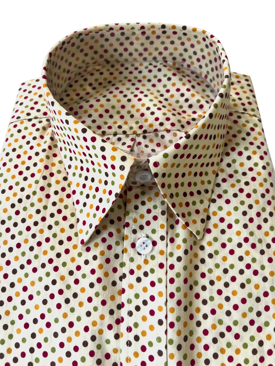 Men’s Hawaiian Shirts Floral Shirts Men Custom Made Summer Shirts For Men Tailored Mens Dress Shirts Multi-Color Polka Dot