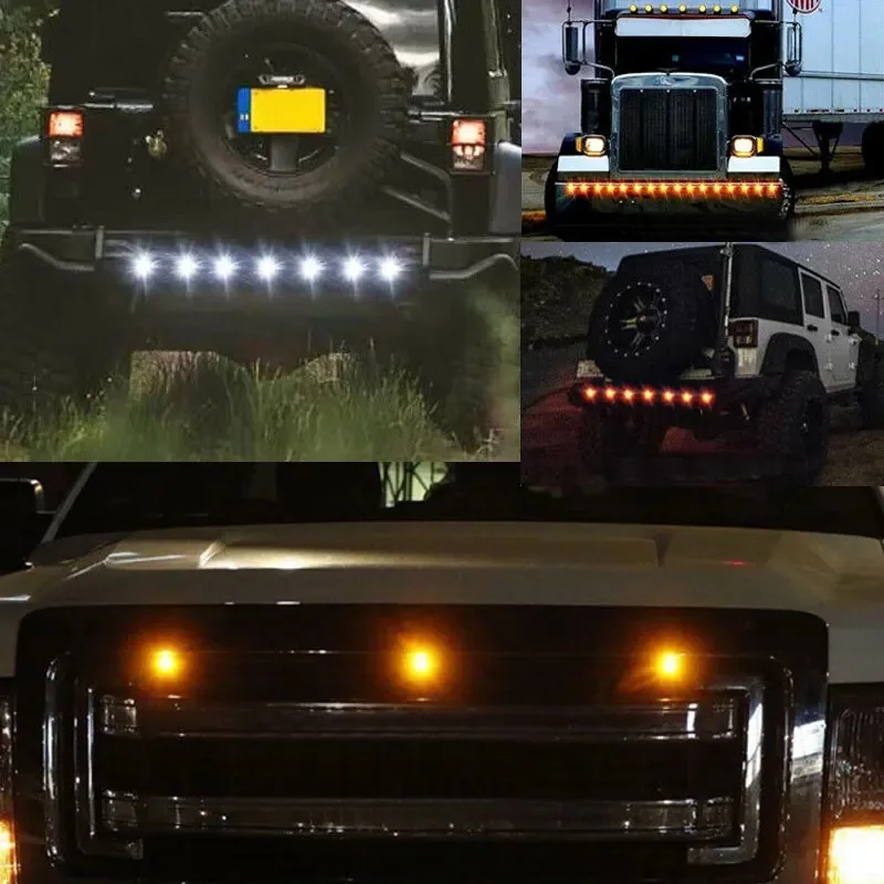 2 قطعة LED أضواء العلامات الجانبية لسيارة مقطورة الشاحنات قافلة 12 فولت 24 فولت الجانب التخليص ماركر ضوء مصباح Led شاحنة العنبر الأحمر الأبيض