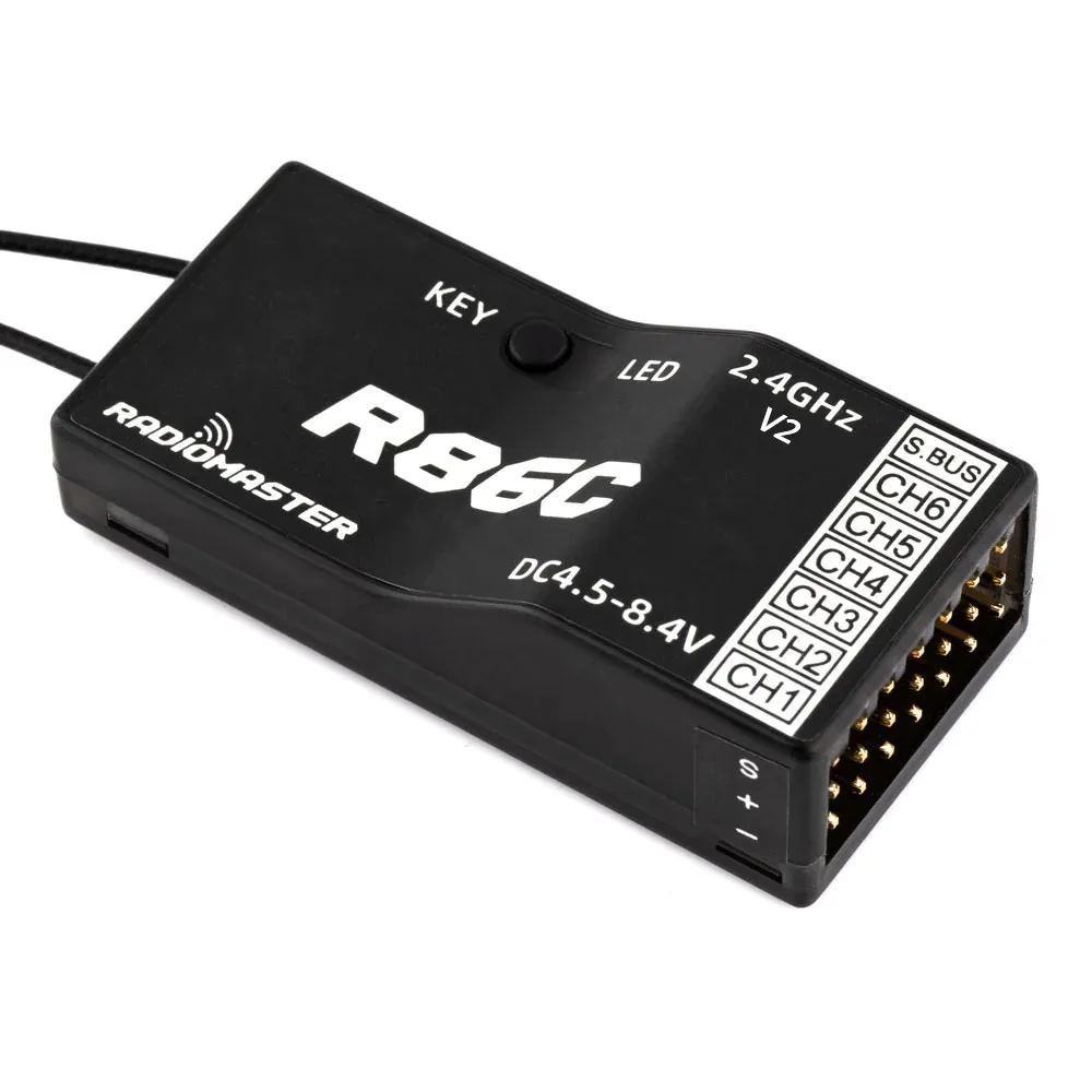 Radiomaster R86C V2 6CH/8CH Compatible PWM SBUS RC Receiver for Jumper T-Lite V2 Radiomaster TX12 T16S Transmitter