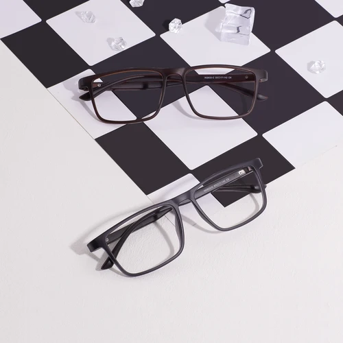 Imagen 2 del producto Gafas graduadas rectangulares clásicas para hombre TR90, gafas ópticas cuadradas para conducir y pescar, antiluz azul progresiva