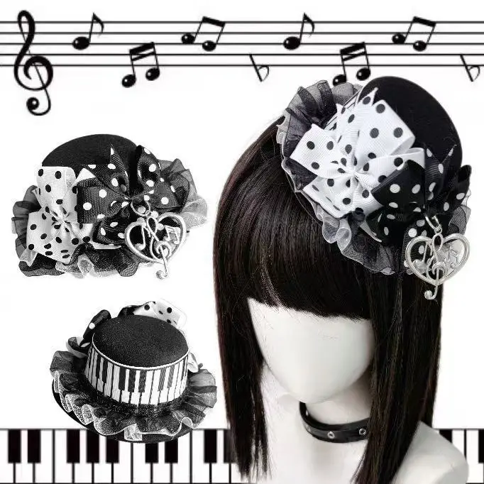 Wave Dot Note Bowknot Y2K Women's Hair Band Japanese Sweet Anime Cute Hair Ornament Lolita Jk New Style Hair Band