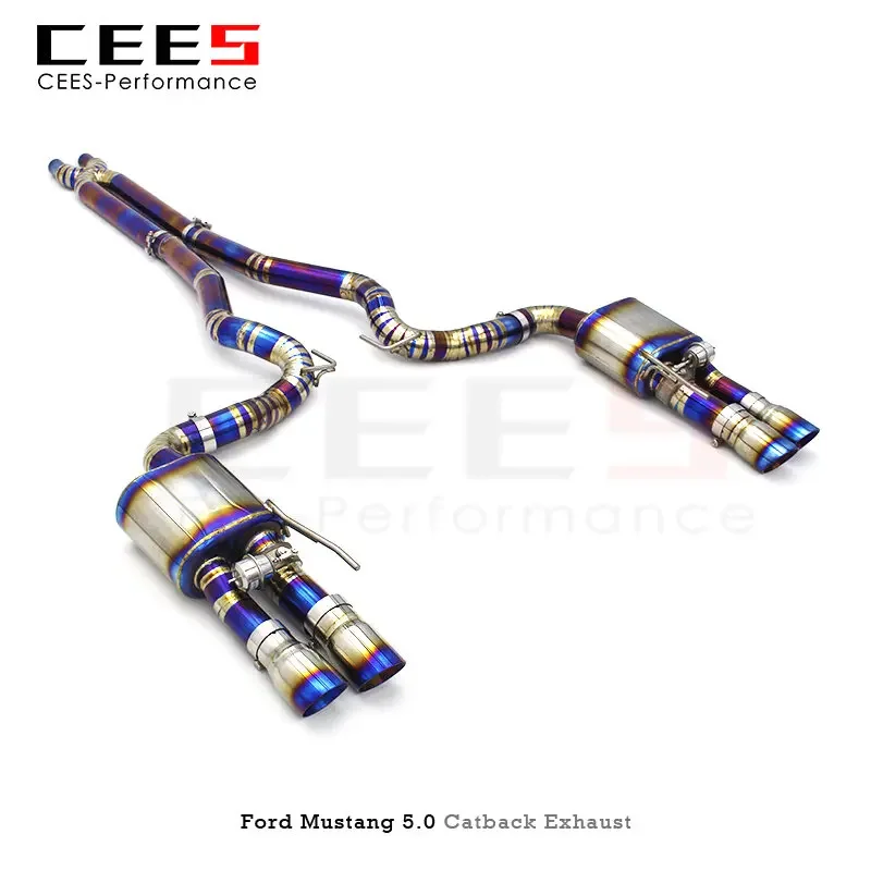 CEES Tuning Exhaust Pipes for Ford Mustang 5.0L 2011-2023 High Performance Catback Exhaust System Muffler with Valve view 5