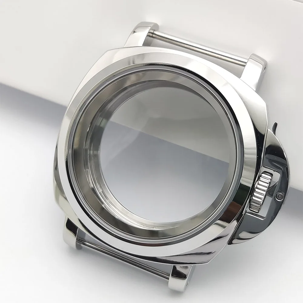 Silver NH35 Watch Case 40MM Sapphire Crystal Case 5ATM Suitable with Handle Case for NH35 NH36 4R36 Caliber 28.5mm Dial.