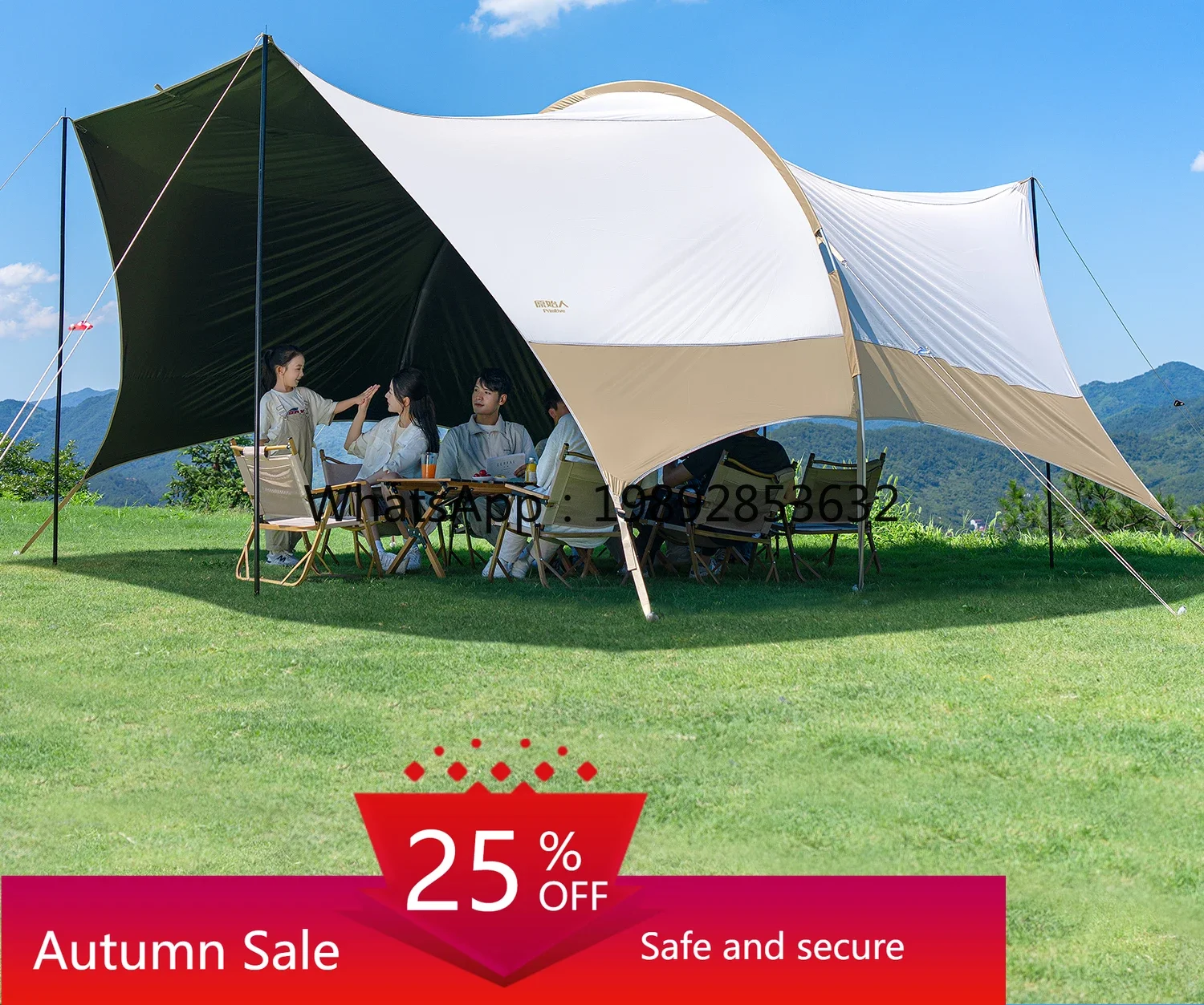 LYY Vinyl Habibi Canopy Tent Outdoor Large Overnight Camping Picnic Equipment Full Set Sunshade Shelter