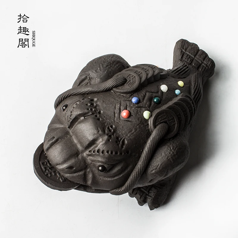 

Handmade Golden Toad Three Legged Tea Table Accessories With Nourishing Ceramics
