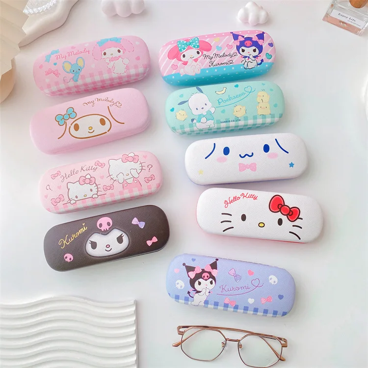 Sanrio Hello Kitty Cinnamoroll Kuromi etui na okulary krótkowzroczność pudełko do przechowywania okularów Anime Kawaii śliczne kreatywne podróże przenośne dziewczyny