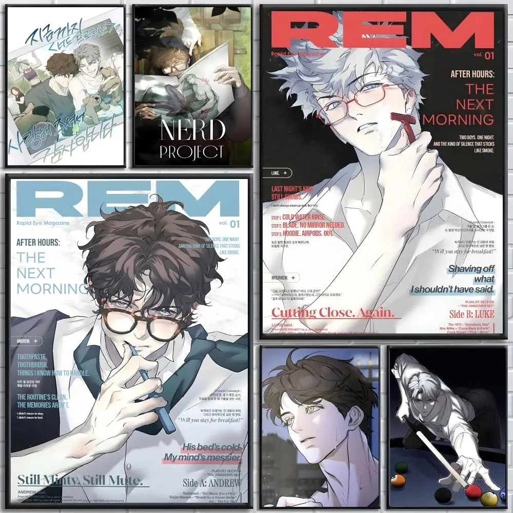 Webtoon Nerd Project Bl Poster Poster für Schlafzimmer und Wohnzimmer, Leinwandgemälde, Wandkunst, Heimdekoration
