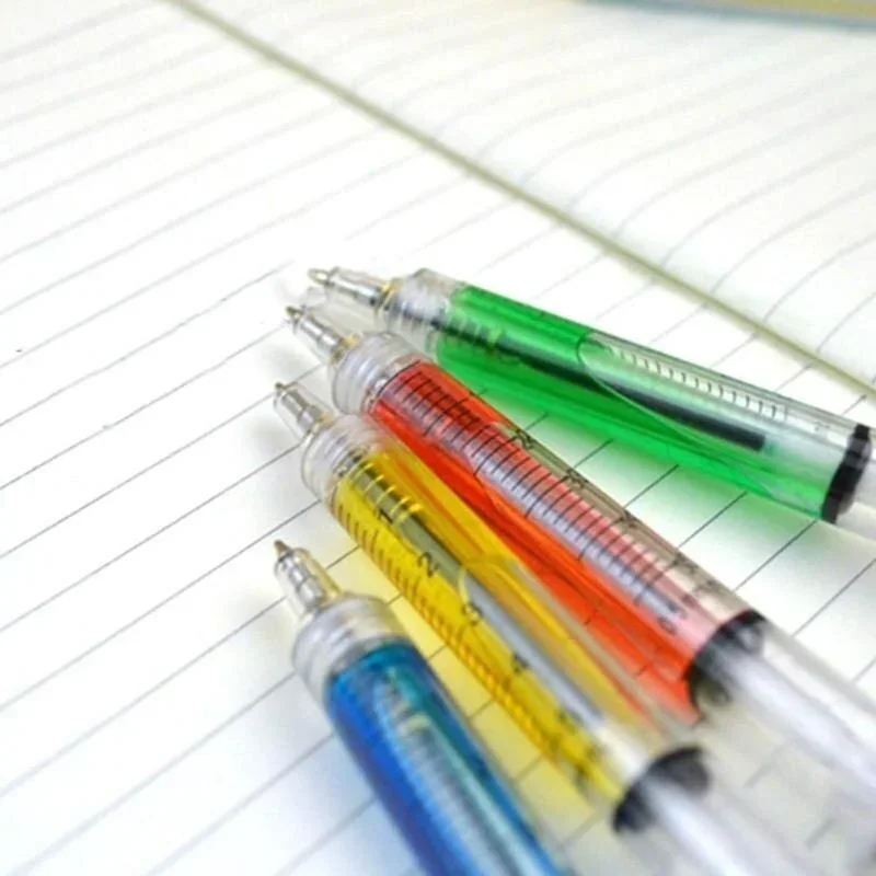 New 4PCS Funny Whole Person Toy Syringe Pen Pen Holder Ballpoint Pen Creative Stationery Student Supplies Gift Study Supplies