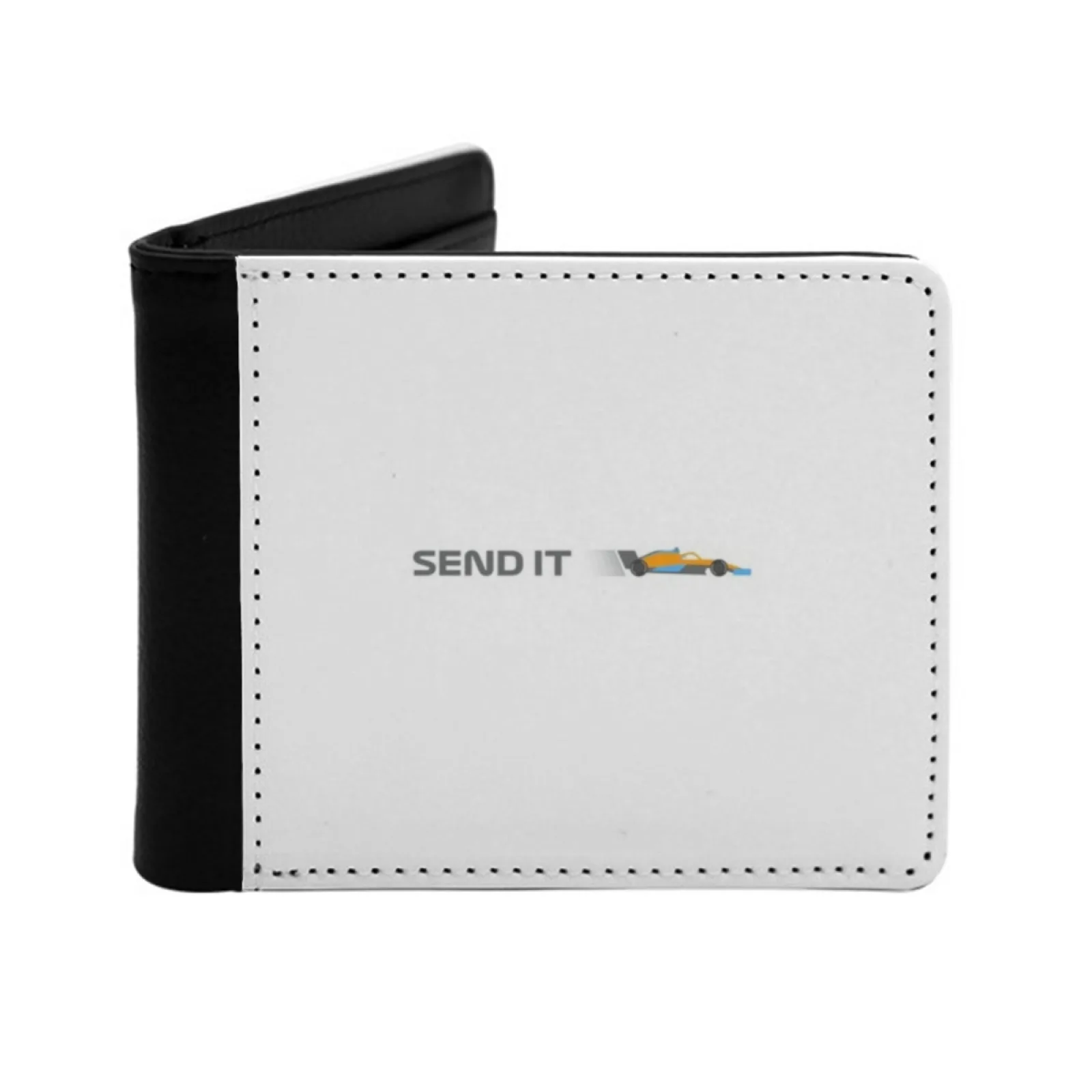 Send It Men's Wallet Pu Leather Wallet Multifunction Credit Card Purse Send It Grand Prix Quotes Meme Humor Lando Norris Lando