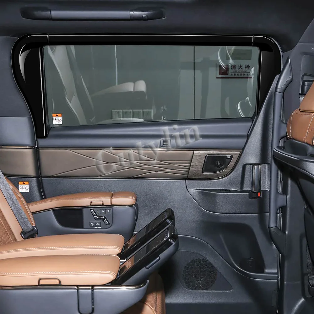 

For Toyota Alphard Vellfire 40 Series 2023-2025 ABS Black Middle Door Window Moulding Decoration panel Cover Trim Inner Sticker