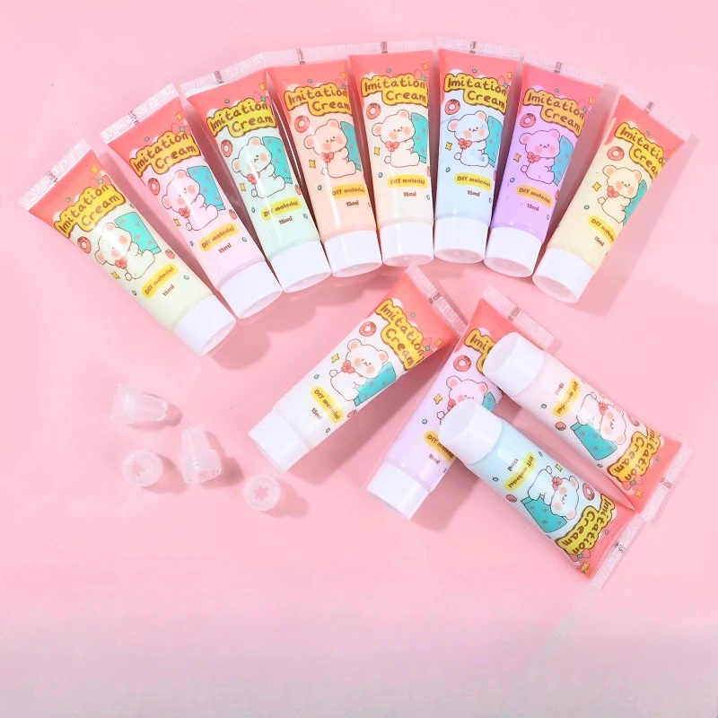 12pcs Cream Glue Handmade DIY Making Simulation Cream Homemade Mobile Phone Case Accessories Materials