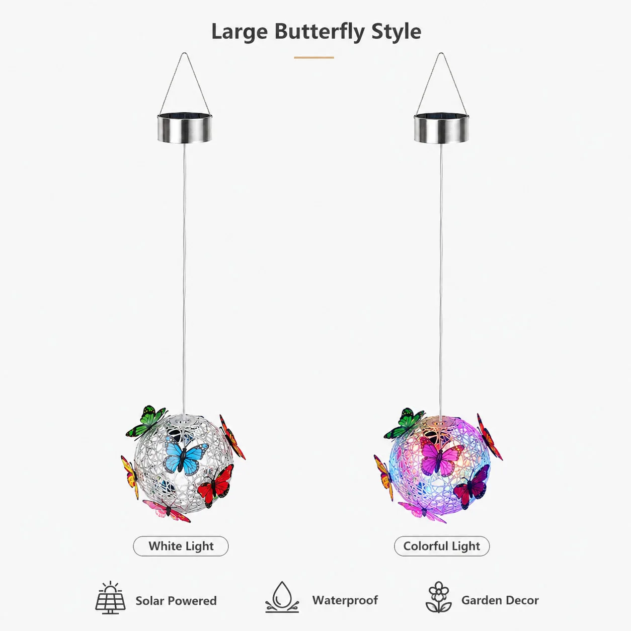 LED Solar Wind Chime Light Garden Butterfly Lamp Colorful Waterproof Hanging Solar Light for Garden Yard Home Decor