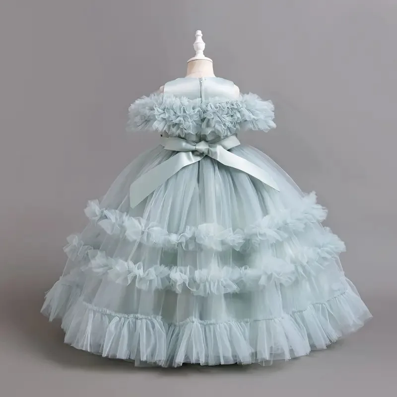 

COSda@Summer Girls Dress Elegant Long Bridesmaid Children's Dress Girls Birthday Party Dress Sequins Halloween Performance Appar