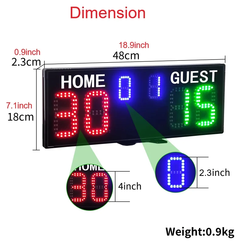 Ganxin Portable Rechargeable 18650 LED Wireless Electronic Digital Scoreboard Wrist Control Tennis Padel Training Equipment