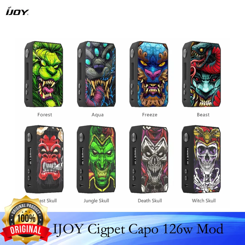 Ijoy-ijoy cigpet capo box mod 126w,2つの18650バッテリー,vape mod 0.05〜3.0 ohm,510タンクvs drag 2/dovpo m vv,トルコへの発送